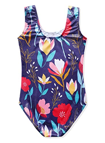 HOZIY Gymnastics Leotards for Girls Toddlers Kids Sleeveless Tumbling Outfits for Dance Print