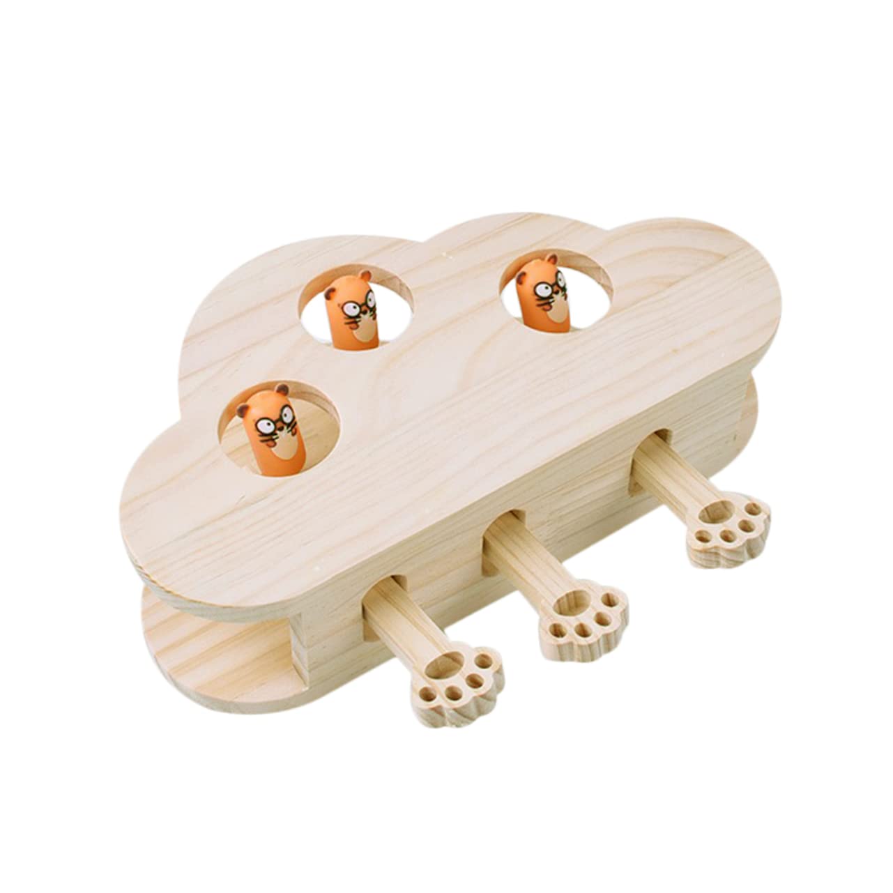 TOYANDONA Juguetes Whack-Mole para Gatos Juguete De Madera Interactivo y Divertido para Rascar para Ratones para Interior