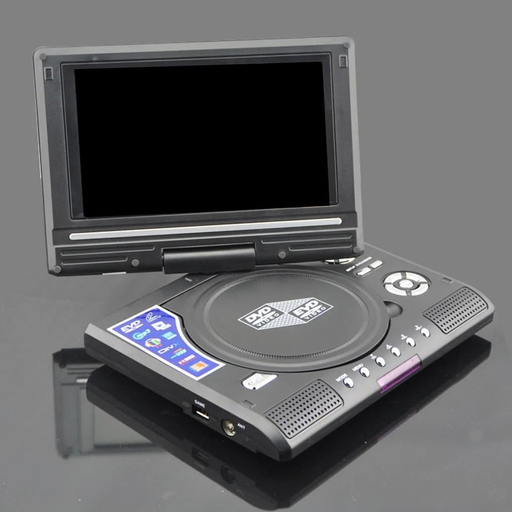 Lettore DVD Portatile, Lettore DVD portatile da viaggio video HD con schermo rotazione di 270 gradi telecomando