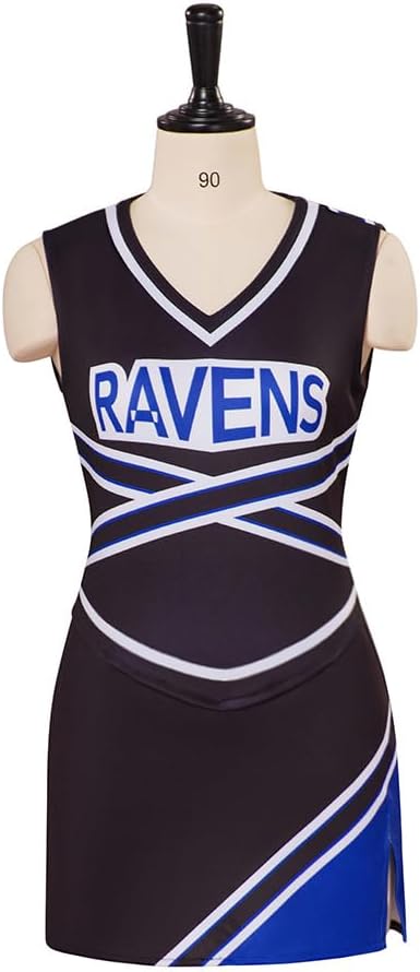 VEECOOCOS Women Basketball Cheerleader Outfits Tank Tops Skirt High School Fancy Dress Uniform Halloween Costume