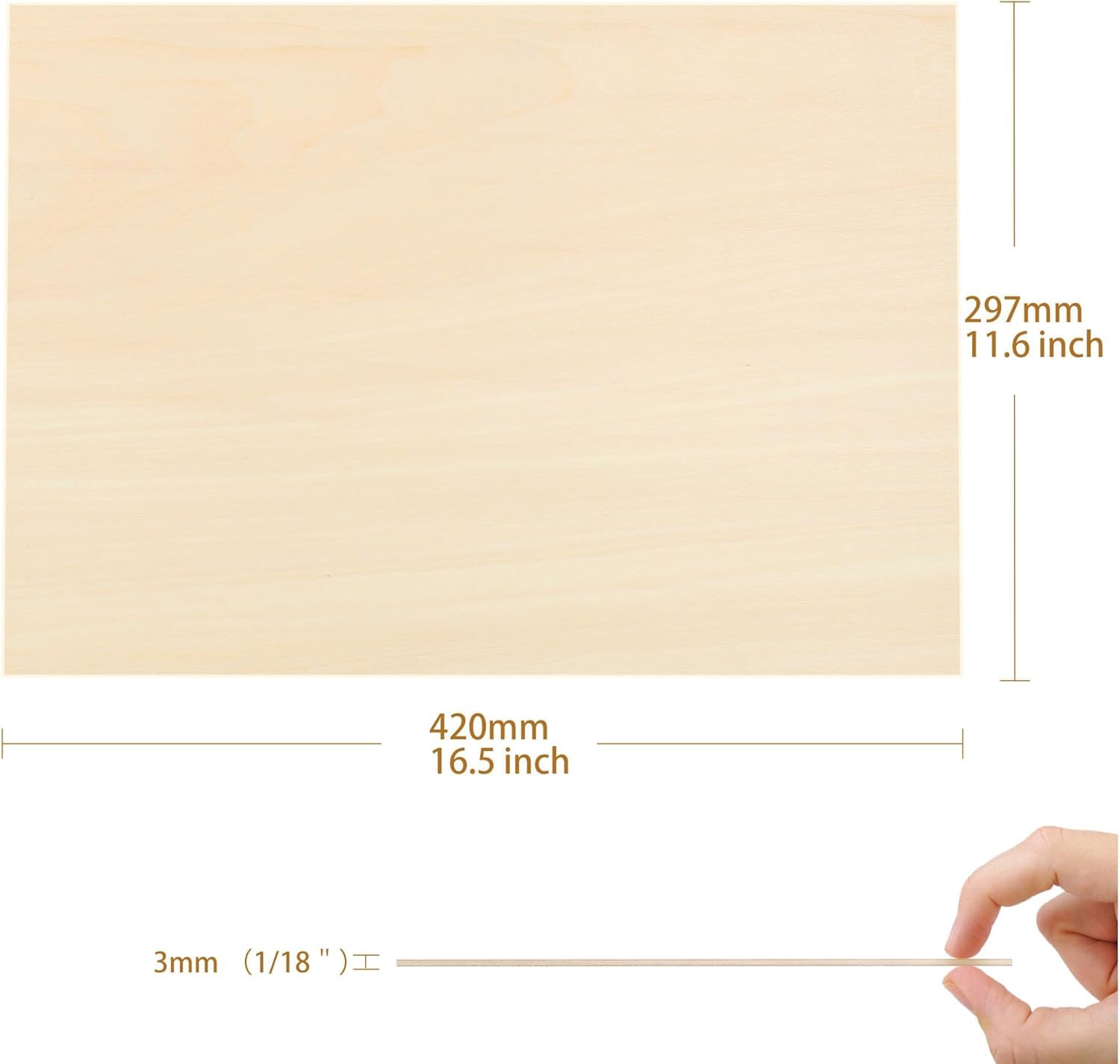 25 Stück A3 Birken Sperrholz 3mm Laserfähig Sperrholaplatte, Holzbretter zum Laserschnitt, Lasergravur, Basteln, Brandmalerei, Modellbau Birkensperrholz (420x297x3mm) | Fein geschliffene Oberfläche,Geringe Verformungsneigung,Stabil bei Laserschneiden