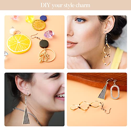 Stainless Steel Hypoallergenic Earring Hooks, 100 Pieces Earring Making Kit, Earring Hooks with Pendant Clasp, Silicone Ear Backs and Polishing Cloth for Earring Making DIY (Silver) (100)