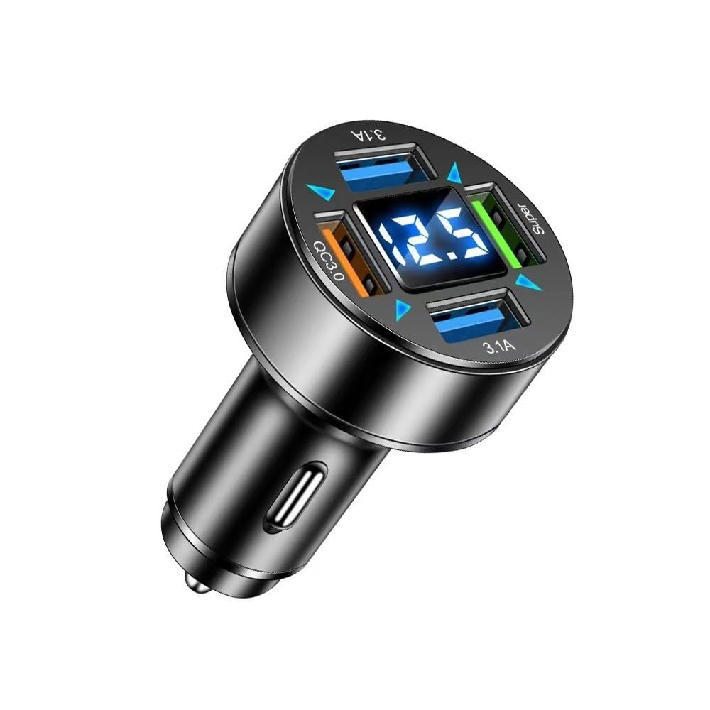 Cargador para coche 6 en 1 con 4 puertos USB para carga de móviles 5