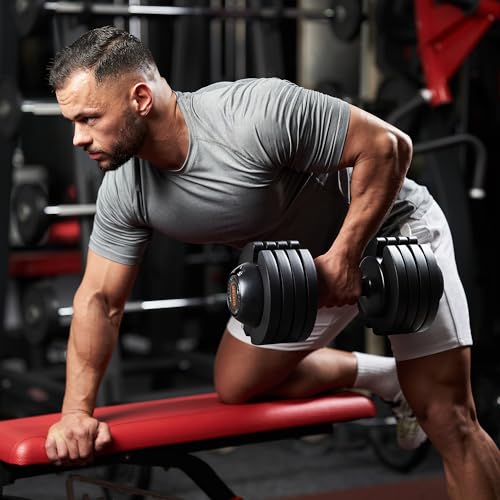 Image of ALTLER 22LBS /25LBS /52LBS Single /Pair Adjustable Dumbbells Set Premium Rubber Coated Dumbbell Set with Secure Locking Mechanism for Safe & Customizable Strength Training