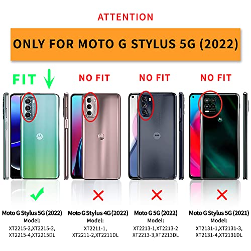 Image of Military Grade Phone Case with Ring Card Holder for Moto G Stylus 5G 2022 - Shockproof Case with Screen Protector and Belt Clip for Motorola Moto G Stylus 5G 2022(Blue)