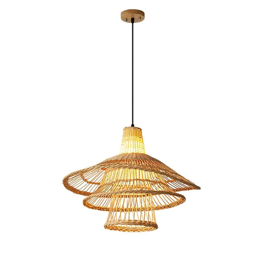 Luminaires suspendus E27 style chinois et lustre naturel en bambou
