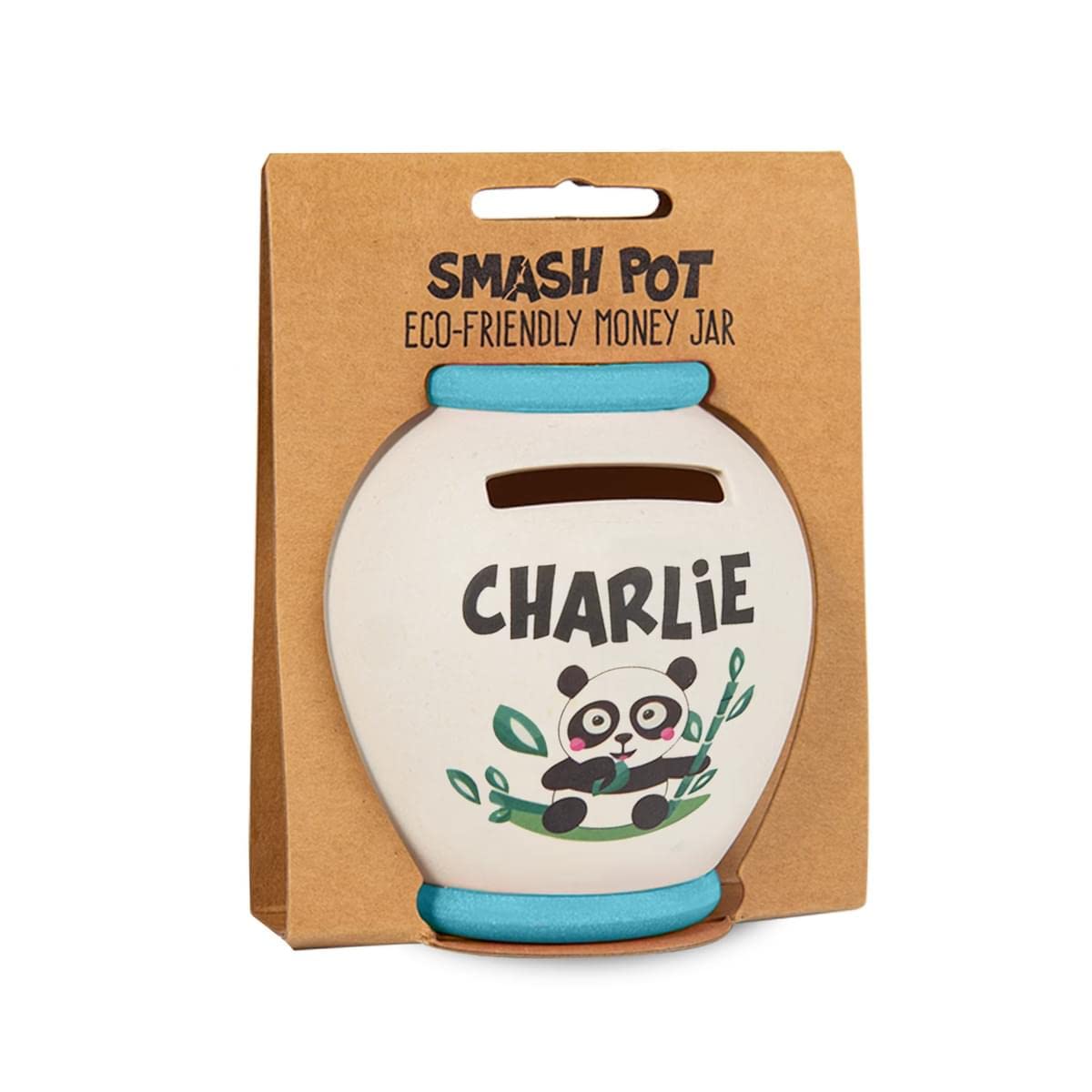 History & Heraldry Personalised Bamboo Smash Pot Money box (Charlie)