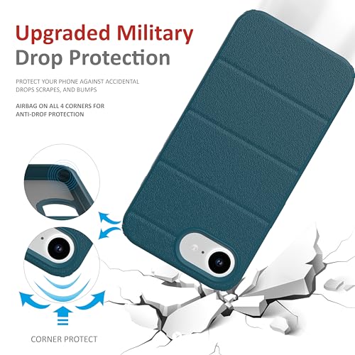 Image of for iPhone Case 16e, [Military Grade Drop Protection] Shockproof Slim Hybrid Phone Case for iPhone 16e - Peacock Blue