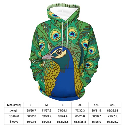 Sweat à Capuche UMENG Vert Paon Unisexe | Solution Contre le Froid S - 2