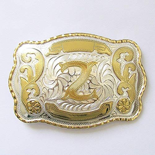 Initial Z Rodeo Big Cowboy Western Belt Buckle (Make Your Own Design With Pictures)