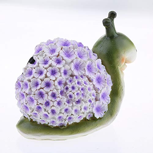 Flameer Resina Hand Crafted Solar Caracol Luz Ornamentos Decorativos De Animais De Jardim