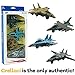UiiQ Pull Back Airplane Toy Set Die Cast Metal Military Themed Fighter Jets, Good for Kids Toy Set Collection - 4 Pcs (Blue)