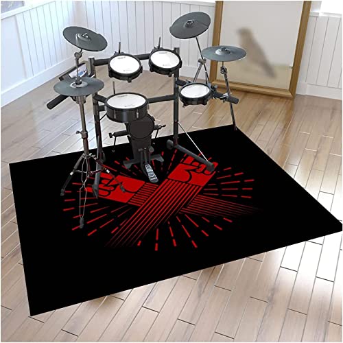 Non Slip Soundproof Drum Mat Thickened Rectangle Carpet Professional Musical Instrument Bass Drum...