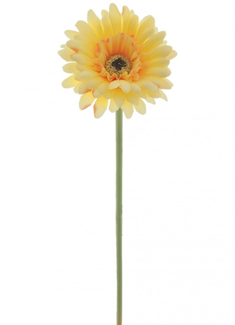 Small Head Silk Gerbera Flower Stem Quality Artificial Flowers In Many Colours (Yellow)