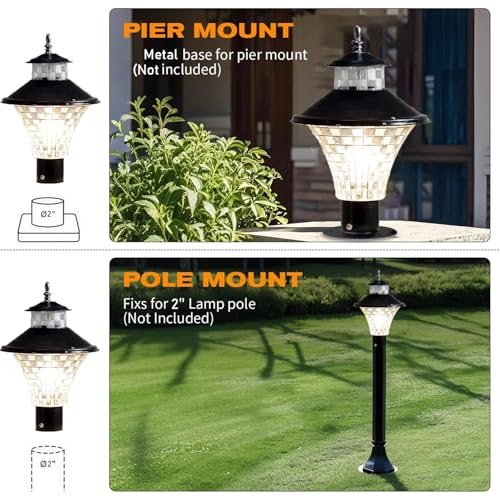 Image of SINOMAN Metal and Polycarbonate Main Gate Light for Outdoor Pillars Durable Waterproof Post Lamp for Garden, Driveway, Entrance, Driveway,Pathway, Lawn and Fence Columns (Without Bulb)