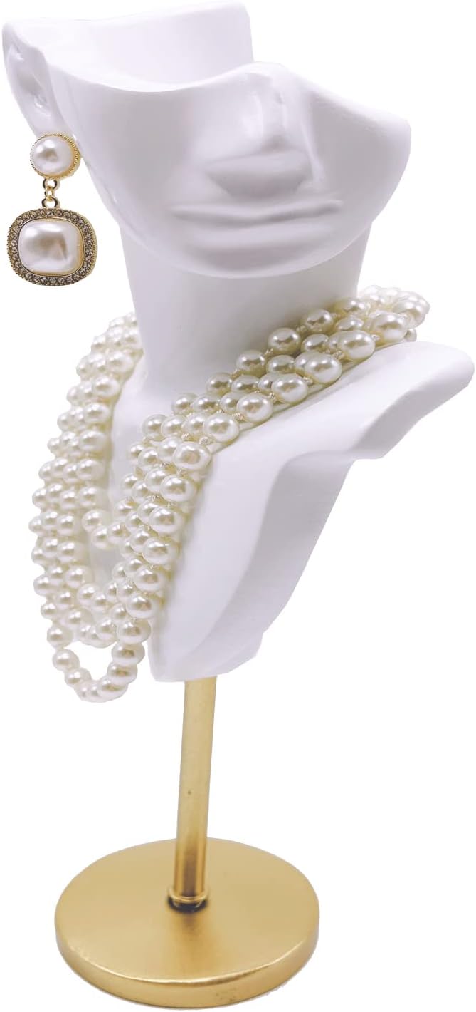 Jewelry Display Stand Jewelry Mannequin Bust Necklace Earring Display Holder Stand, Necklace Bust Jewelry Bust Stand Easel Rack for Selling Show Home Gift