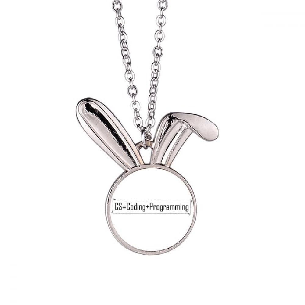Collier pendentif lapin animal CS avec codage et programme pour passionnés