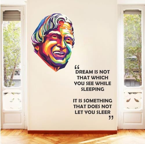 Image of Dr. A.P.J. Abdul Kalam Inspirational Quote Wall Sticker - Motivational Wall Decal for Study Room, Office, Classroom & Home Decor (Size - 46CM X66CM)