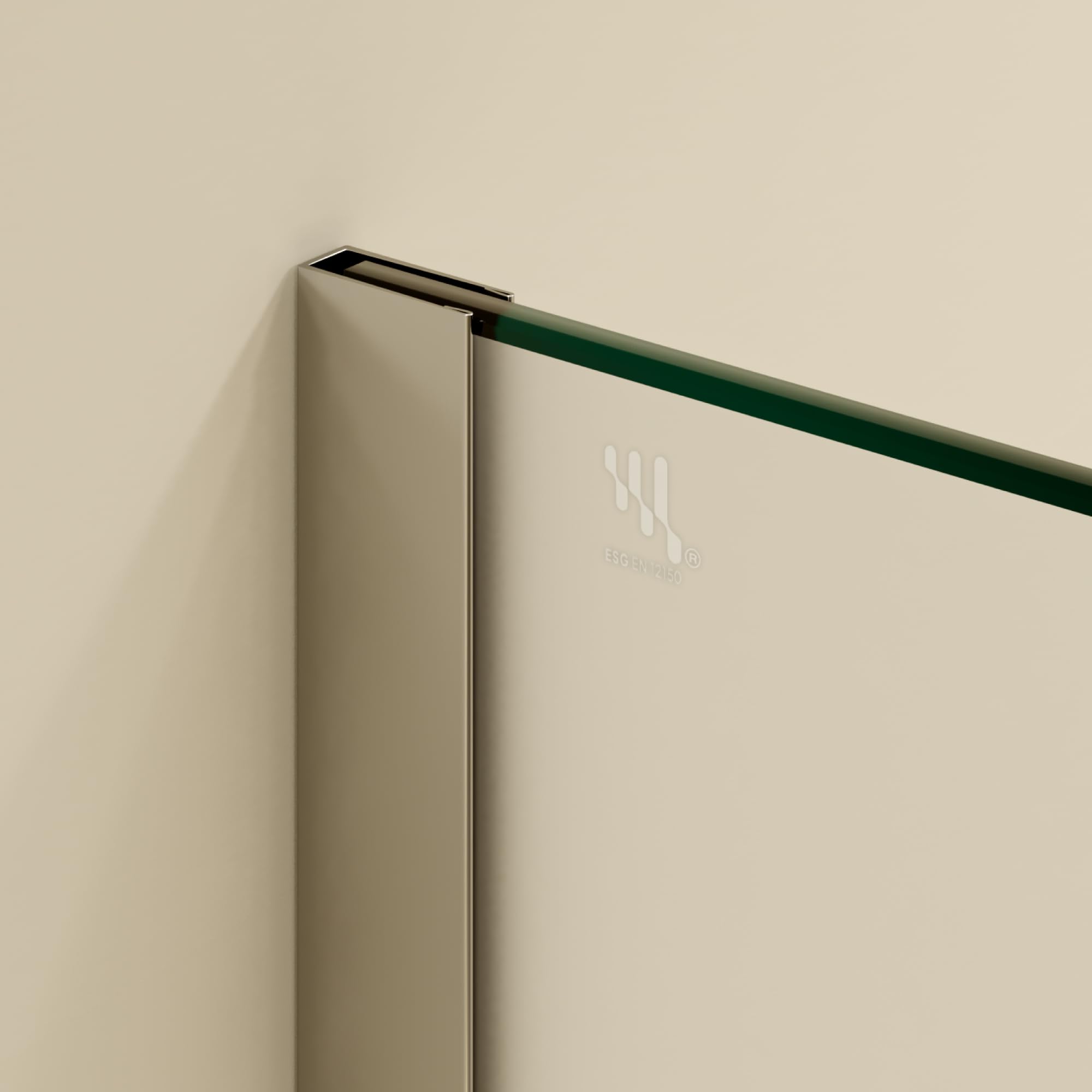 i-flair Duschabtrennung Walk In FIONA 100x200 cm Duschwand Dusche 10mm STARK aus SATINIERTEM NANO ESG Sicherheitsglas mit EDELSTAHL Wandprofil #740