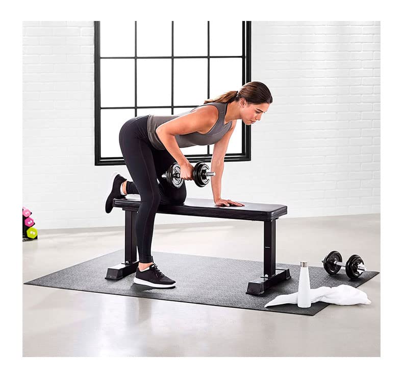 Protector Suelo 227 x 90cm Esterilla Fitness Negra | Grosor 5 mm, Material PVC, Antideslizante, Repelente Al Agua Y Sudor