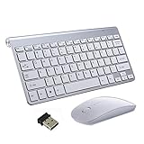 Teclado Inalámbrico y Mouse, EONHUAYU Teclados Inalámbricos Portátiles y Mouse Combo Ratón...