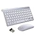 Price comparison product image EONHUAYU Keyboard and Mouse Set, Portable Wireless Keyboards and Mouse Combo 2.4G Full-size Quiet DPI Adjustable Mouse for Windows, Mac OS, Laptop Smart TV-UK Layout (Silver)