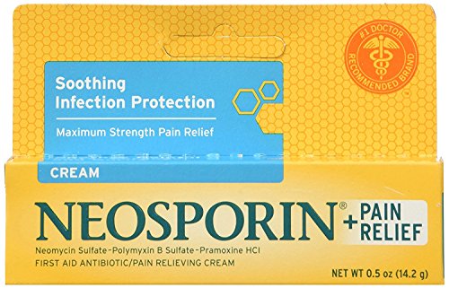 Neosporin Plus Pain Relief Cream, Maximum Strength, 0.5 oz (Pack of 4)