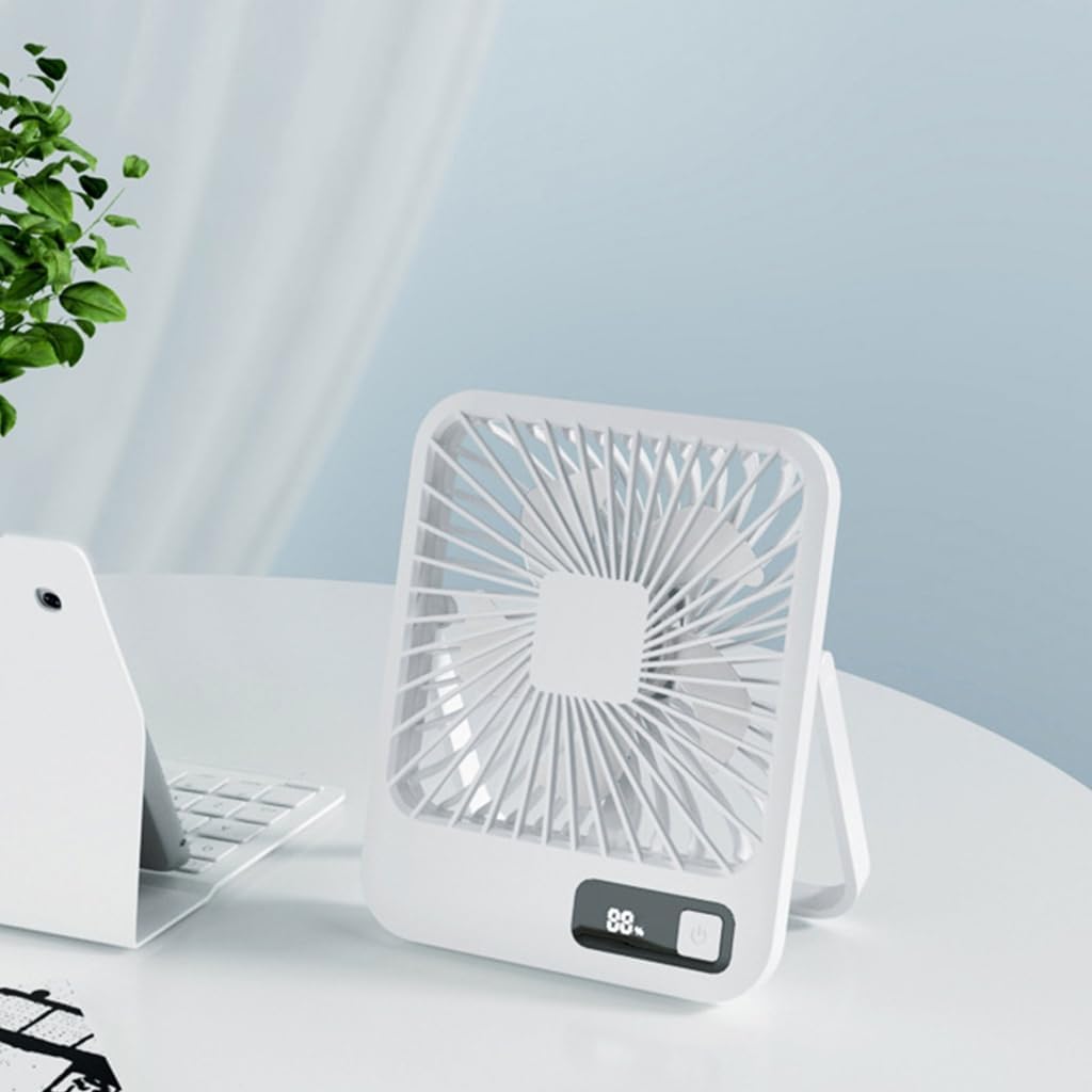 Desk Fan Small Fan Quiet USB Fan with Digital Display Table Fan 1500mAh Rechargeable Desktop Fan with 5 Speed Desk Fan