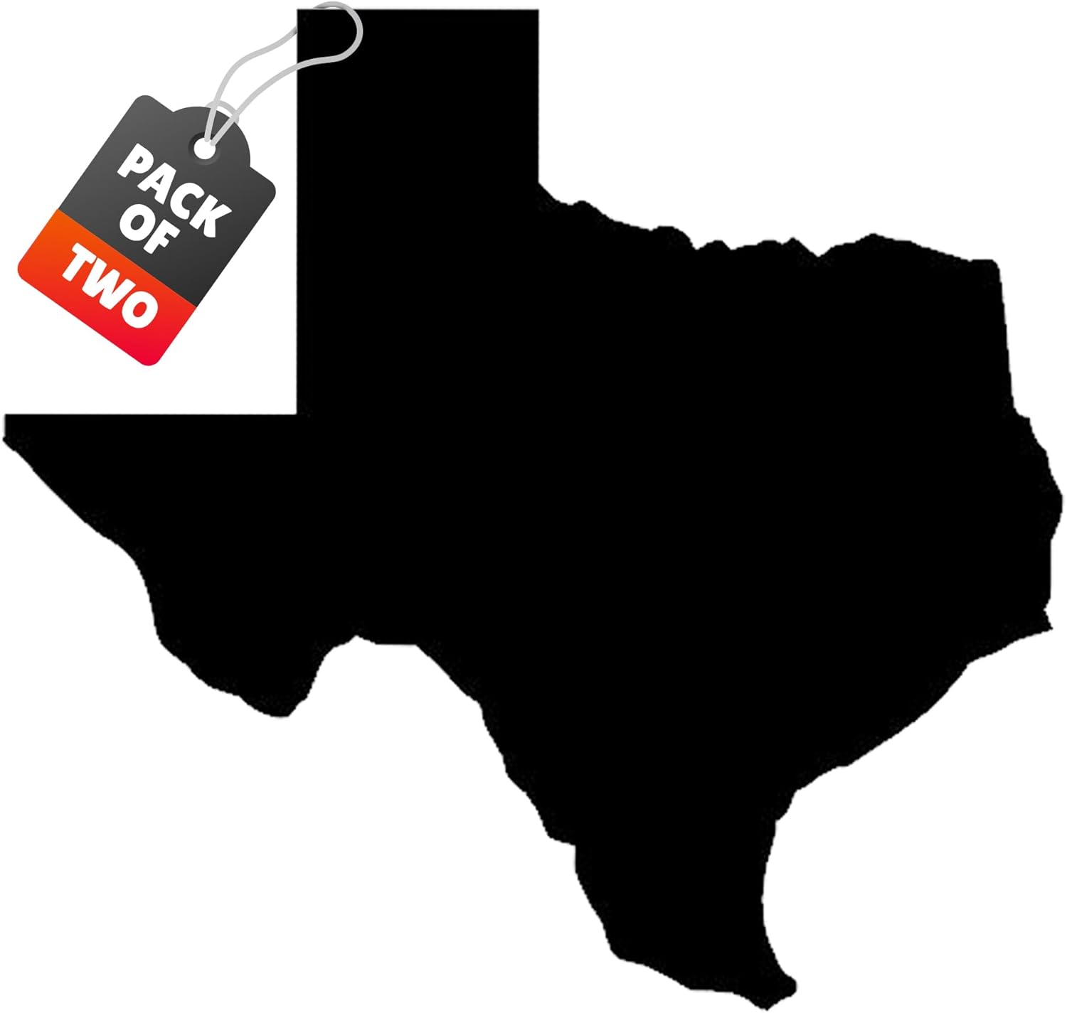 LiteMark Reflective Texas Sticker, State Decal, Oilfield Hard Hat Helmet Tool Box Truck Laptop Walls, Long Lasting Adhesive - (Pack of 2, Black, 2.5 Inch)