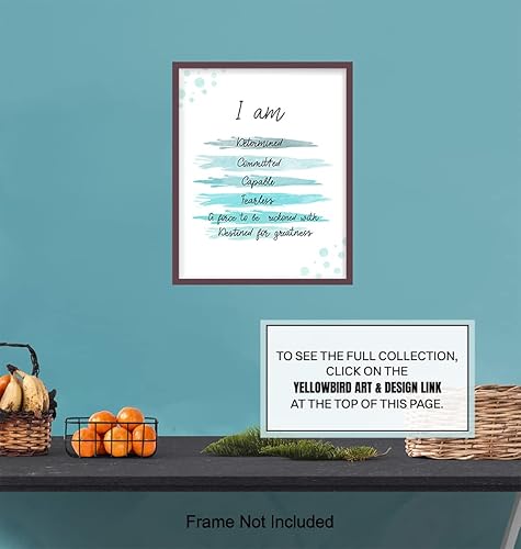 Miniatura 7 de Affirmations Wall Art - I Am Positive Affirmations Wall Decor - Self-help Art - Encouragement Gifts for Women - Inspirational Artwork - Blue Home