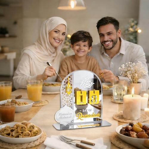 Miniatura 5 de Calendario Ramadan,Calendario Adviento Ramadán,Ramadan Decoracion Clendario Acrílico Diy Plata