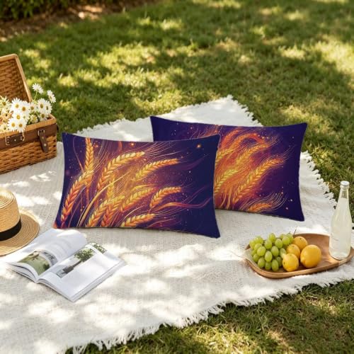 Fundas Cojines Otoño Decorativos de Lino Impermeable 40x80 cm Rectangular Juego de 2 3