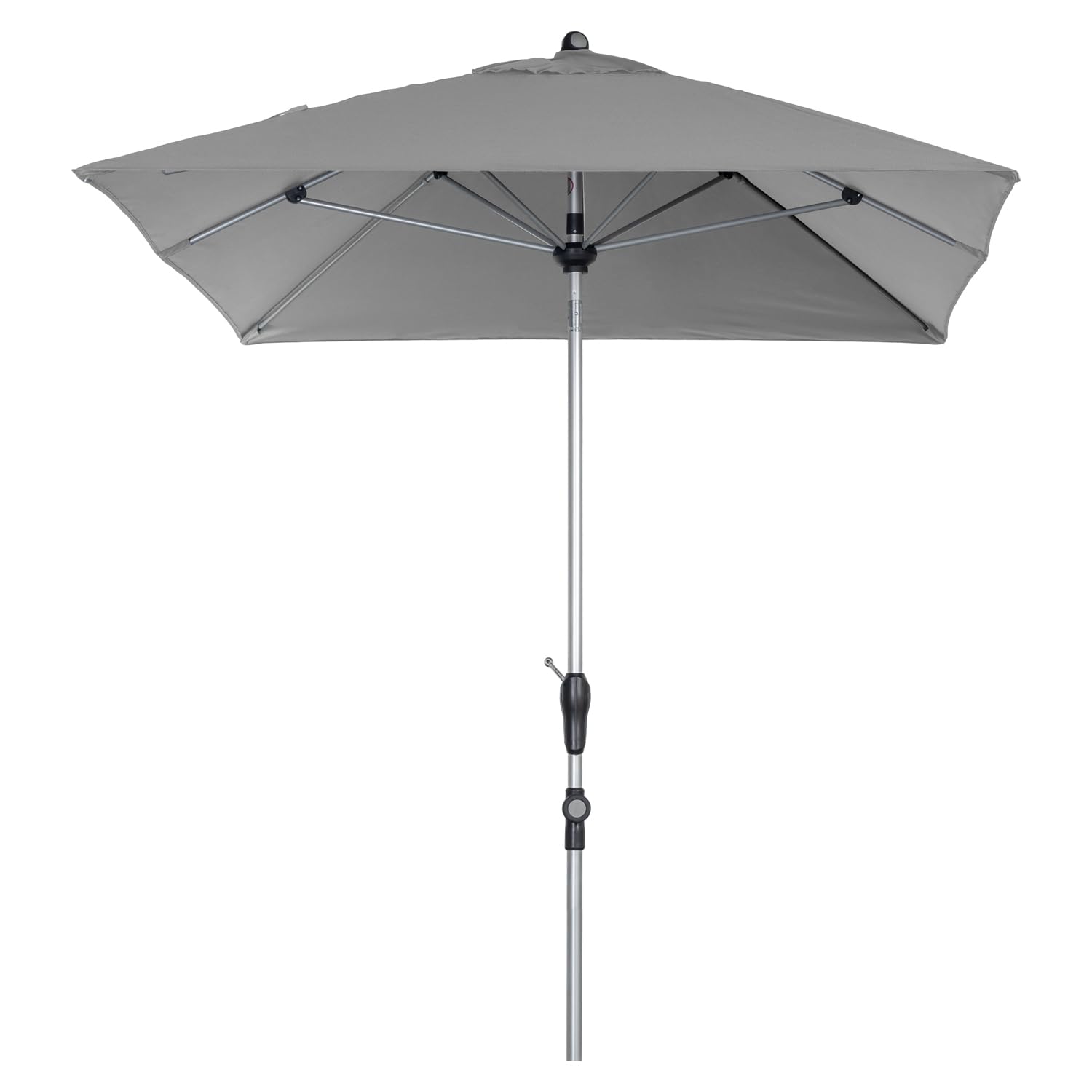 Doppler Mittelstockschirm Profi 300x200 cm, höhenverstellbar und neigbar, rechteckig, UV-beständig, mit Auto-Tilt-Funktion, Polyester Bezug, Light Grey