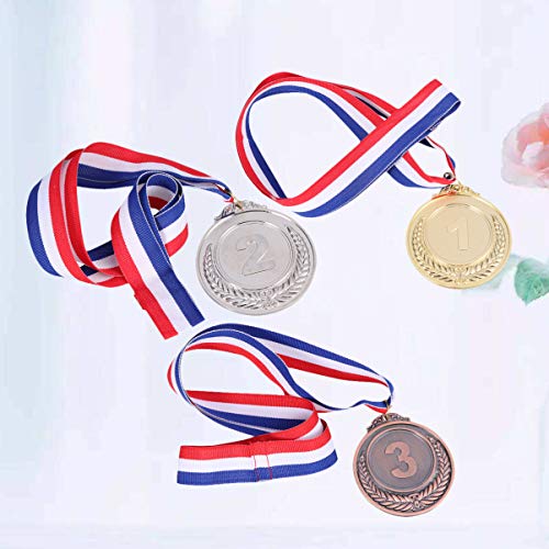 3 peças de medalhas de prêmio de metal para competições esportivas, jogos de ortografia de abelhas (