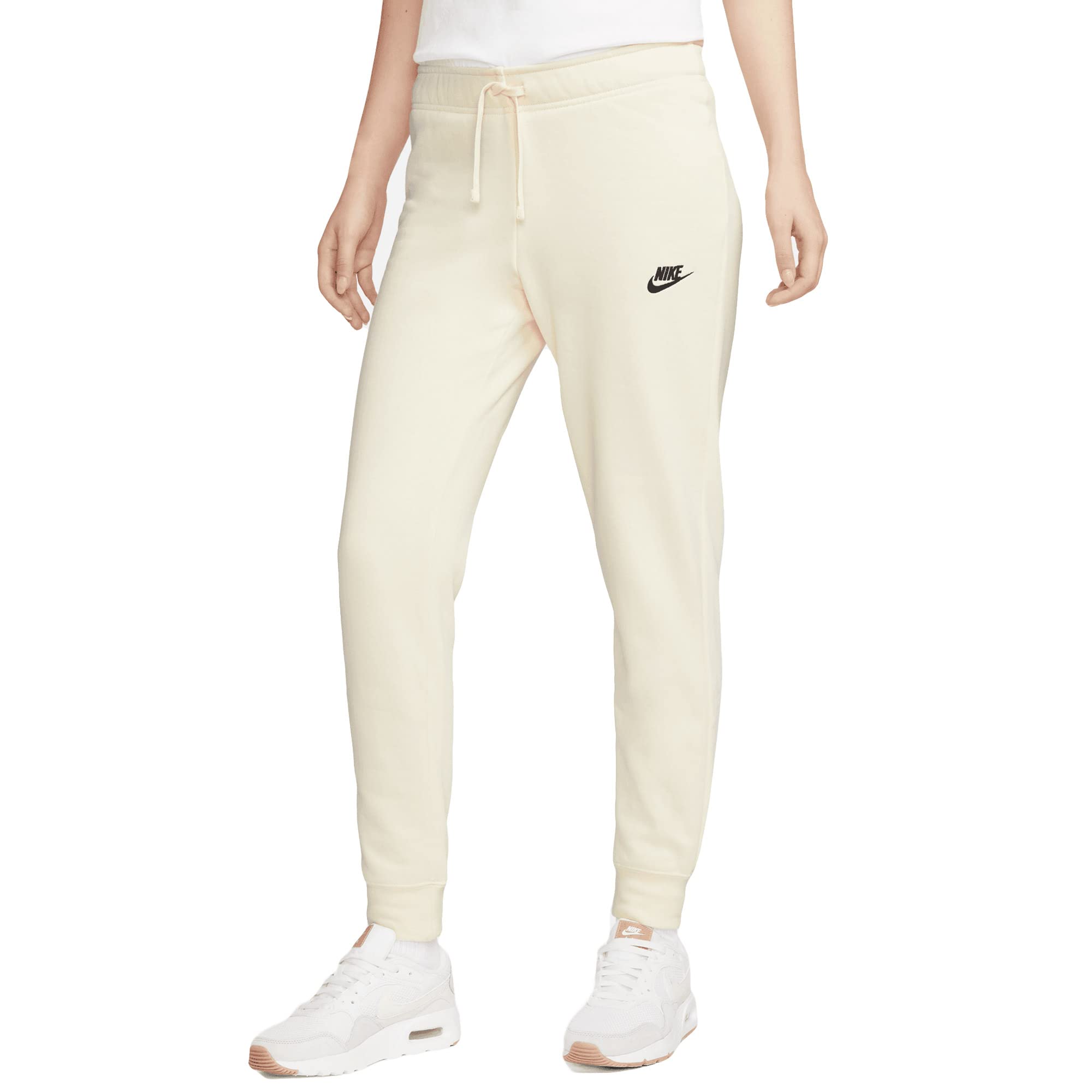 NIKE DQ5174-113 W NSW Club FLC MR Pant Tight Pants Women's Coconut Milk/Black Size XS