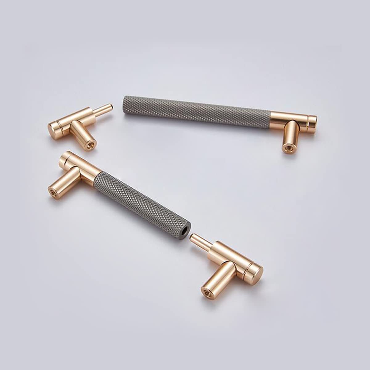 2 Pcs Hole Centers 5.03”(128mm) Kitchen Drawer Handle Door Cabinet Pulls Stainless Steel Handle Modern Gold Hardware for Wardrobe Bathroom Dresse