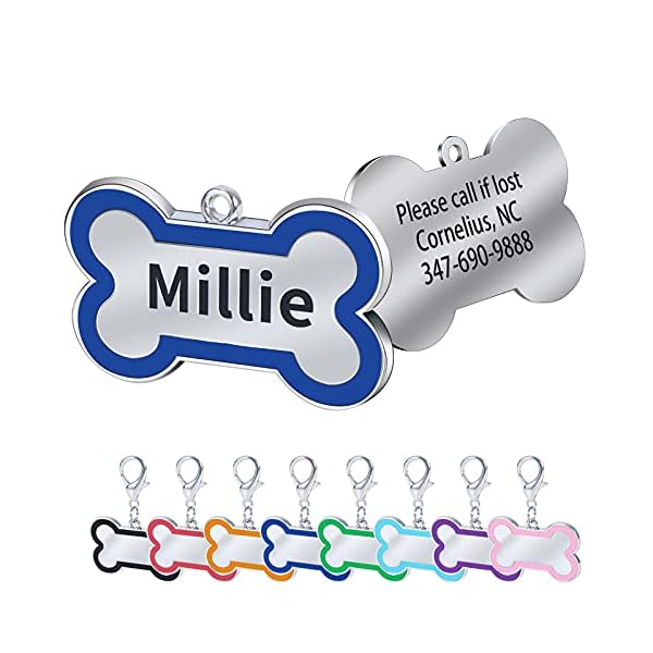 Personalized Engraving Pet ID Tags Small or Large Dog Tags Engraved Both Sides Bone Shape Cat Tag Customized Name Pink Black Purple Red Blue Gift for Pets Personalized Engraving Pet ID Tags Small or Large Dog Tags Engraved Both Sides Bone Shape Cat Tag Customized Name Pink Black Purple Red Blue Gift for Pets