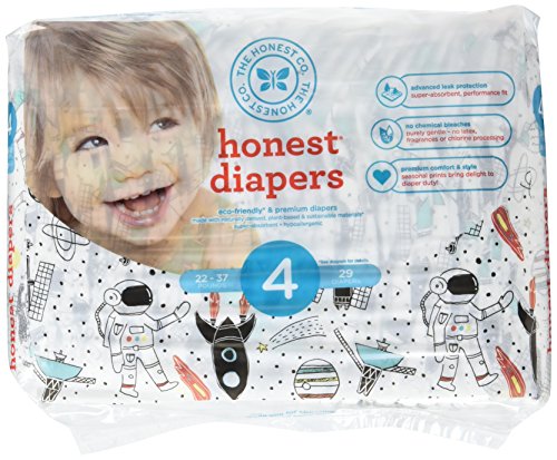 The Honest Company Honest Disposable Baby Diapers, Space Travel, Size 4, 29 Count