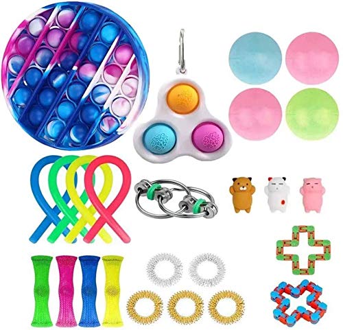 FGALING Decompression toy set, carry with you to adjust mental toys, office decompression soft rubber toys-25pc