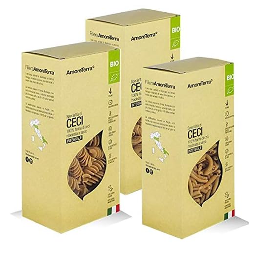 AmoreTerra pasta proteica di legumi biologica Trucioli, Torchietti e Strozzapreti di Ceci 250 g, formato regionale bio farina artigianale macina a pietra trafilata al bronzo - 18 pezzi x 250 g vegan