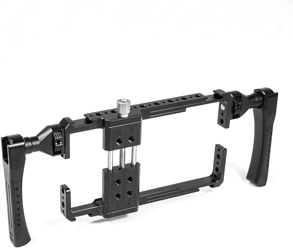 FEICHAO Dual Handle Phone Cage Handheld Mount Hand Grip for Phone Photography Expansion Bracket Accessories