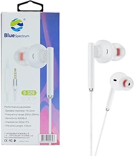 Blue Spectrum Stereo Headset With Microphone Compatible with all phones Model : D326 (WHITE)