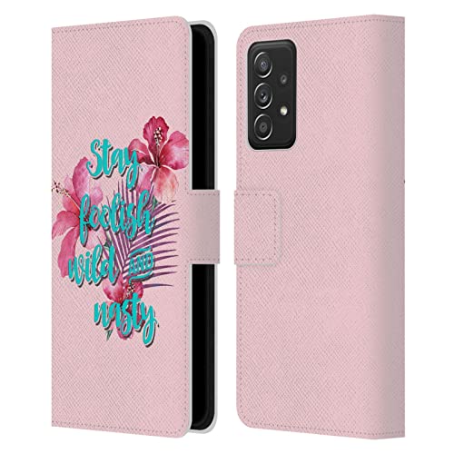 Étui portefeuille en cuir compatible Samsung Galaxy A53 5G LebensArt Foolish Nasty housse antichoc