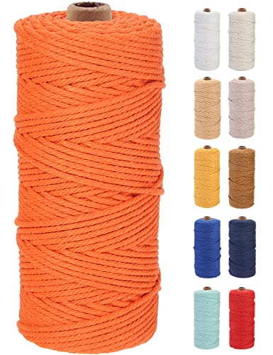 GOHOF Macrame Cord 3mm x 100m Premium Cotton Macrame Rope, 4 Strand Twisted Soft Cotton Cord