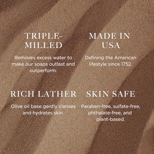 Image of Caswell-Massey Men's Bar Soap, Moisturizing Body Wash for Bath or Shower, Men's Soap Bar for All Skin Types, Essential Oils & Plant-Based Formula, Woodgrain Sandalwood, 3 (5.8 oz bar) Gift Set