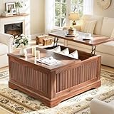 Memobarco Lift Top Coffee Table with Storage, Fluted Coffee Tables with Lifting Top...
