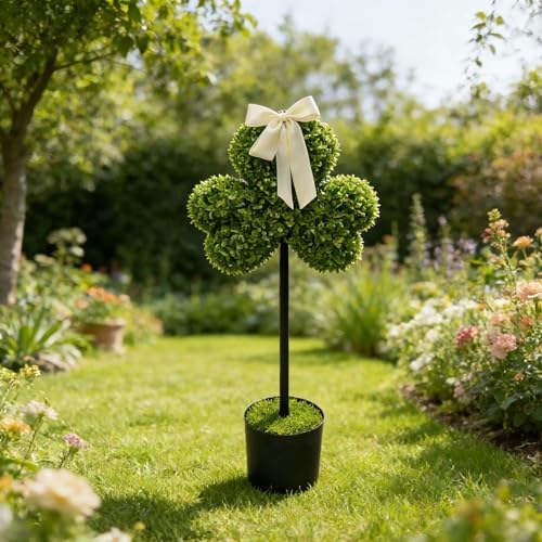 Faux Boxwood Shrub - 75cm Potted Greenery for Living Room Shelf or Entryway, Low-Maintenance, Lifelike Decoration (2 Pack)