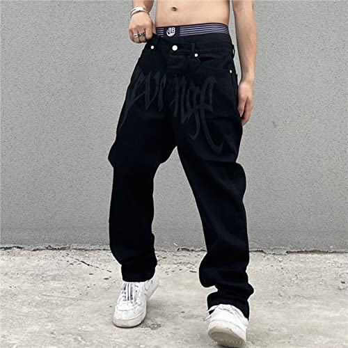 Mens Y2k Jeans Aesthetic Baggy Hip Hop Jeans Grunge Loose Denim Jogger Y2k Fashion Streetwear3