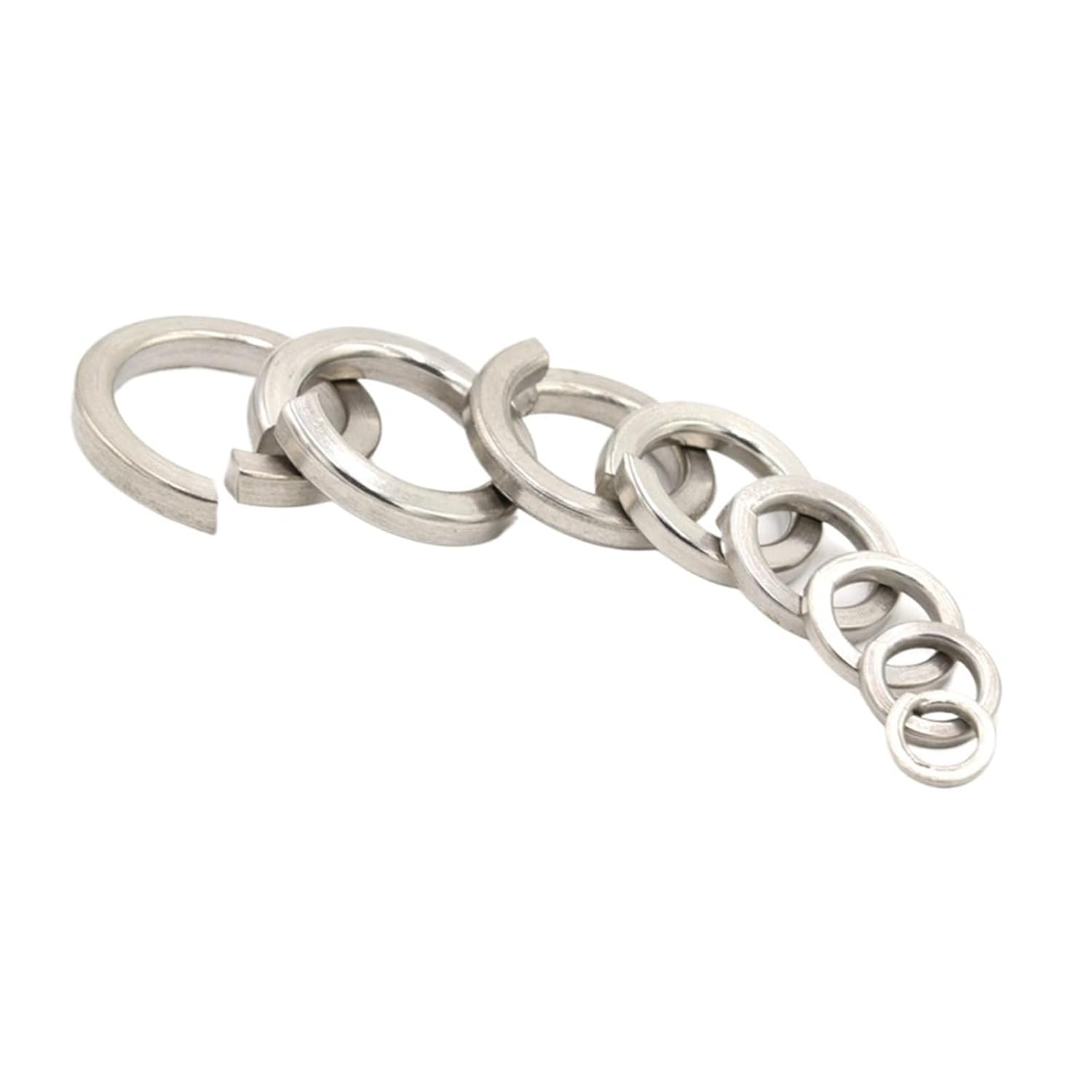Spring Lock Washers 10/50/ 100pcs Spring Split Lock Washer Elastic Gasket M1.6 M2 M2.5 M3 M4 M5 M6 M8 M10 M12 M16 M24 M27 M30 A2 Stainless Steel(M18,100Pcs)