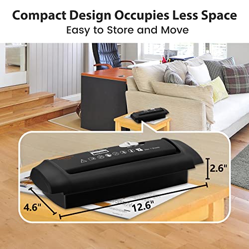 Paper Shredder Without Basket,Vidateco 7-Sheet Strip Cut Shredder For Home Use,Mini Paper Shredder Also Shreds Card/Staple,Small Portable Shredder With Extendable Arm,Durable&Fast With Jam Proof(Etl) #TOP6